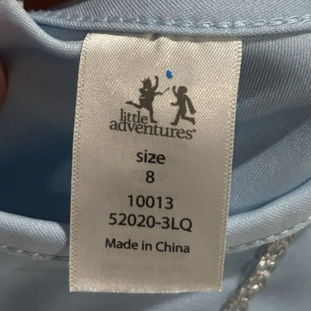 Little Adventures Cinderella Princess Dress Blue White Costume Girls Size 8